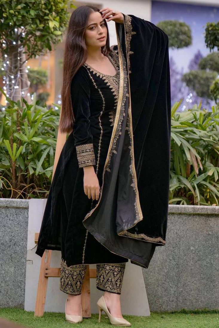 Ready made velvet salwar on sale kameez