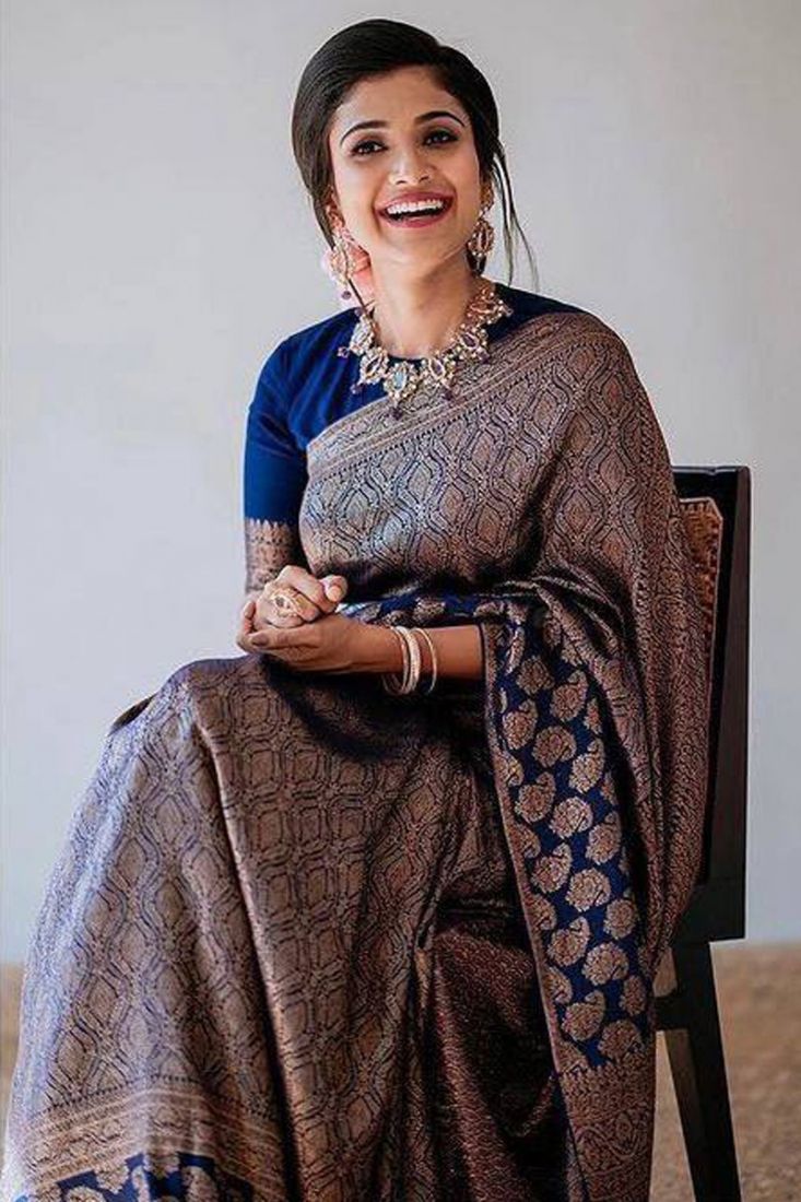 Zari Work Banarasi Silk Saree Blouse Piece - Amisha Suhagiya