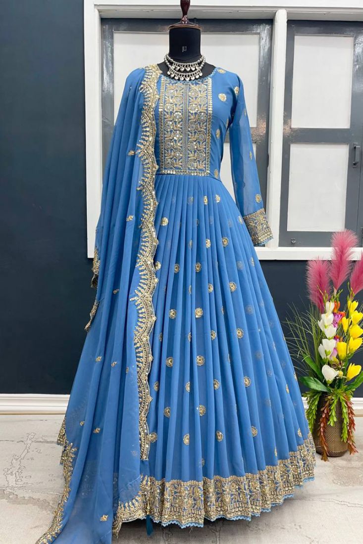 Buy Pink Mughal Floral Full Sleeves Anarkali Maxi Dress Online At Best  Price - Sassafras.in