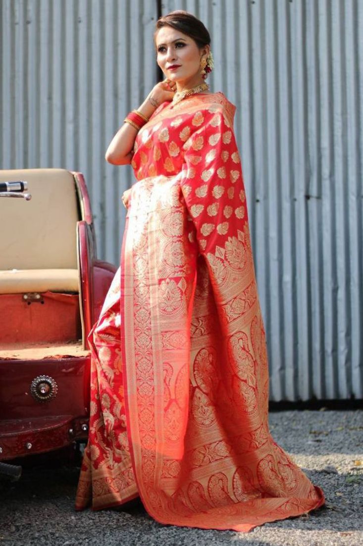 Buy Dark Pink Weaving Silk Saree Online