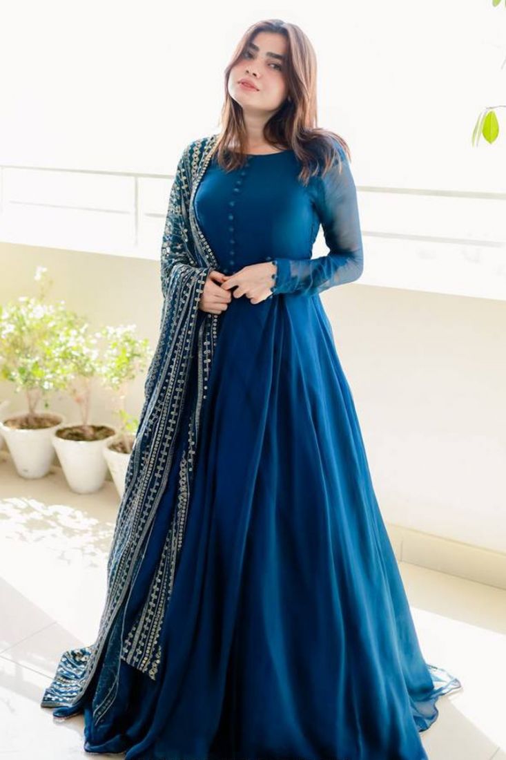 Plain shop anarkali gown