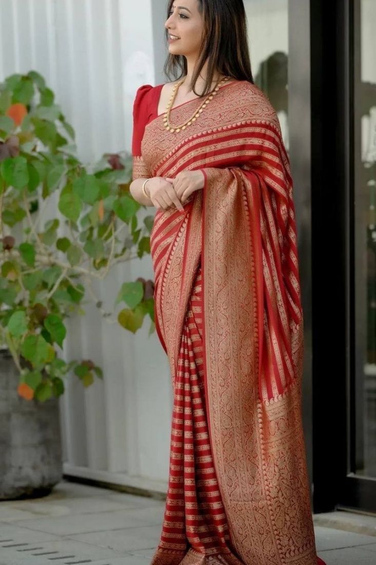 Leheriya Tussar silk Saree with Thread work. – Zari Jaipur