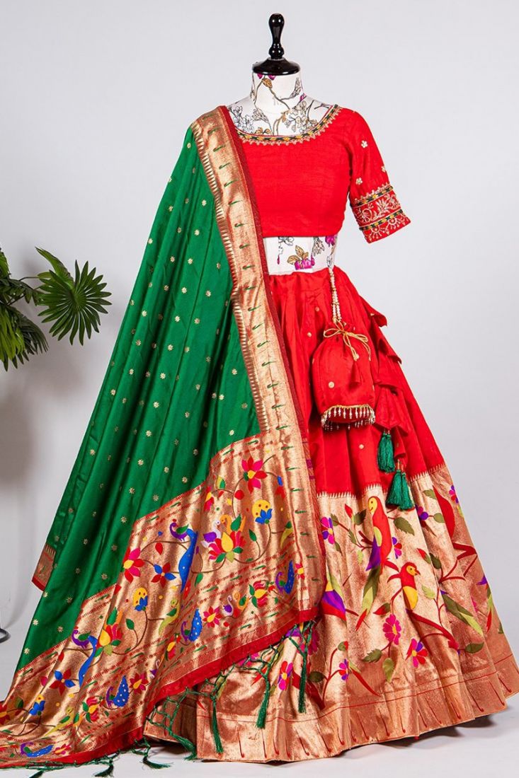 Buy Wedding Wear Green Silk Zari Work Lehenga Choli Online From Surat  Wholesale Shop.