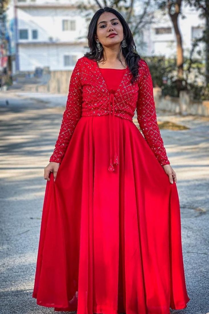 Ethnic Yard Women Designer Black Plain Anarkali Dress