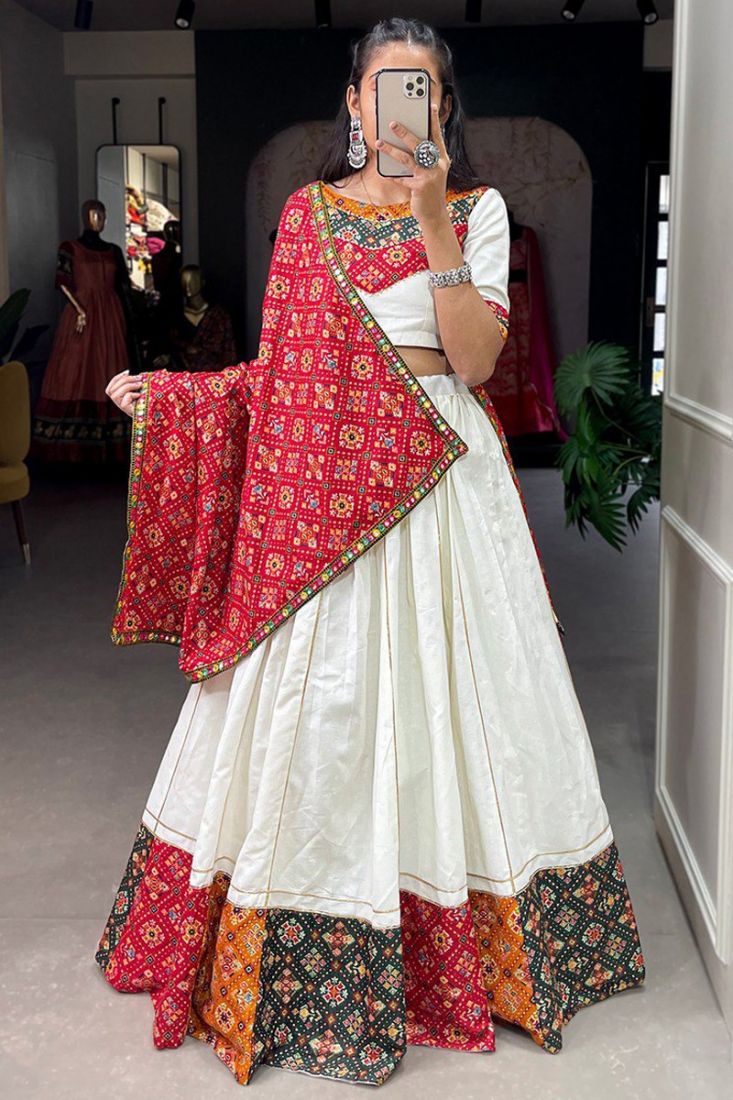 Party Wear Yellow and Red Gota Patti Lehenga With Bandhej Dupatta at Rs 550  in Jaipur