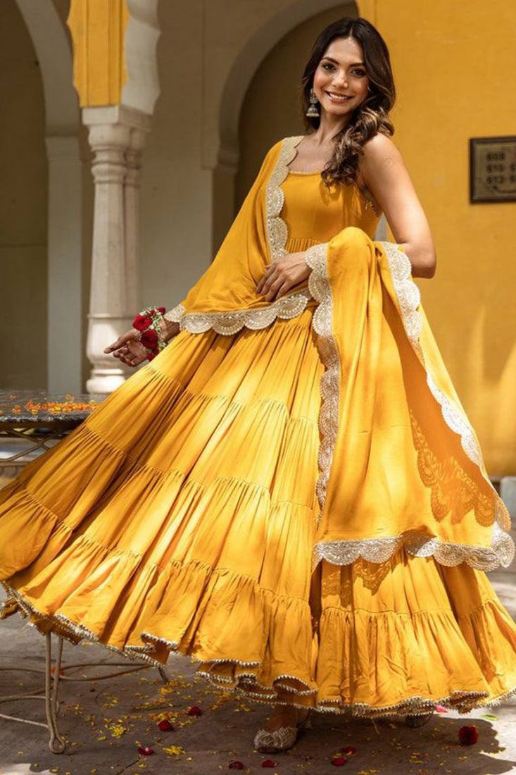 Gown for haldi best sale